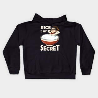 Rice Asian Food Funny Foodie Secret Chinese Korean Kids Hoodie